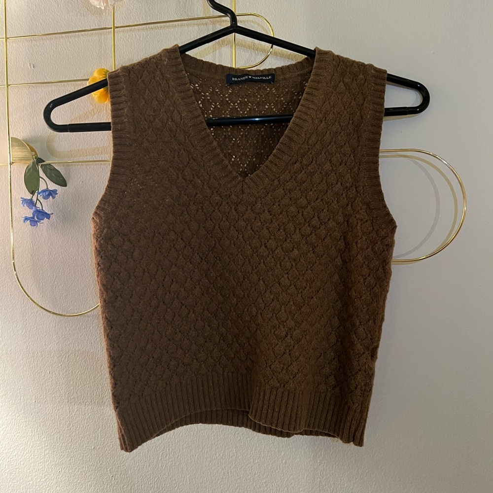 BRANDY MELVILLE Brown Sweater Vest